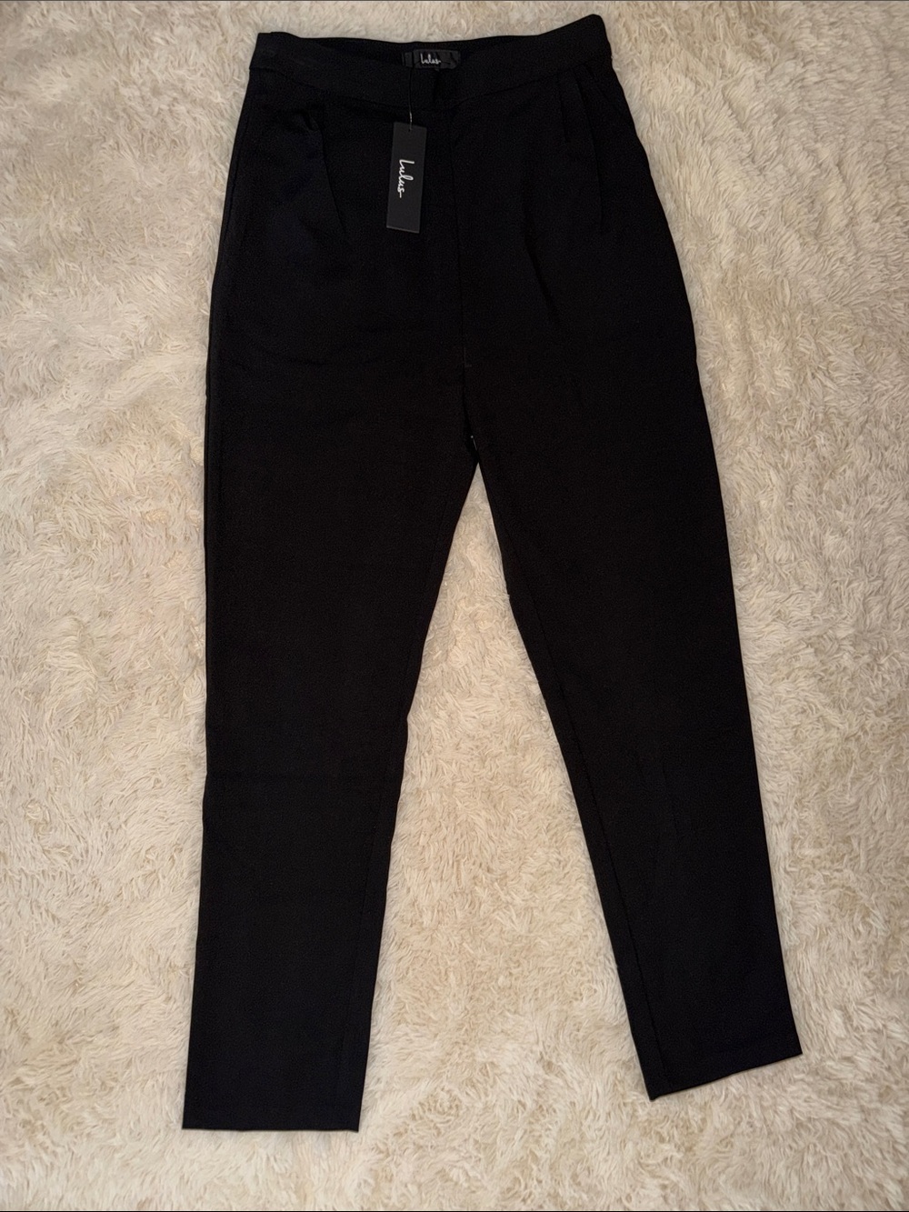 Lulu's Black Pleated Tapered Dress Pants